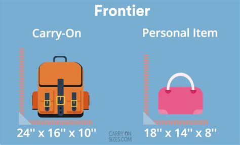 frontier baggage size chart